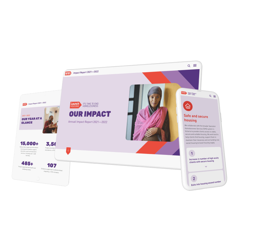 Example Digital Impact Report shown on devices